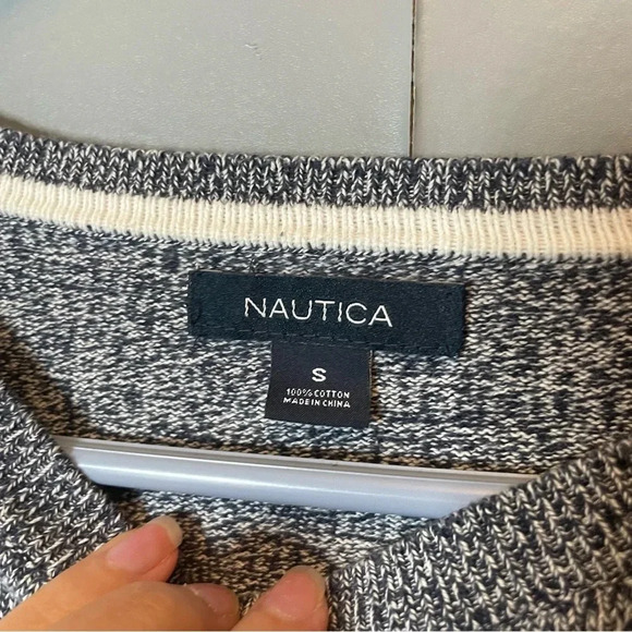 Nautica navy blue anchor long sleeve knit sweater size small - Picture 3 of 9